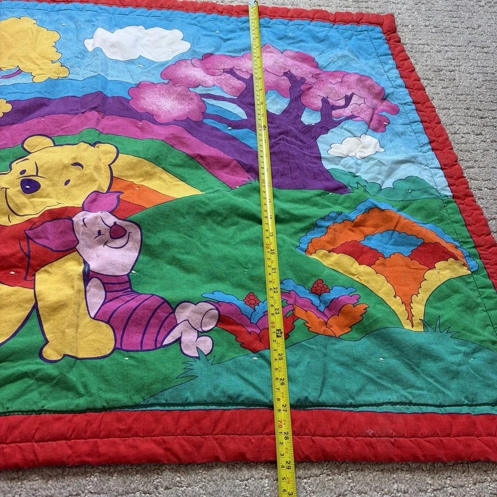 Vintage Winnie the Pooh Rainbow Fabric Material Banner Large 40